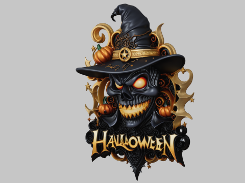 Halloween Relief STL Spooky Wall Sculpture 3D Print Model
