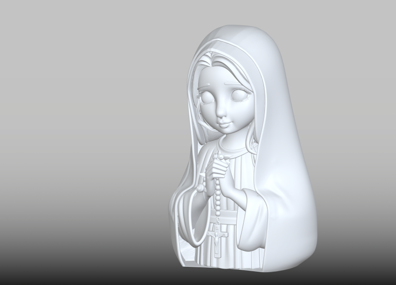 Madonna Cartoon Bust STL Modern Religious Sculpture 3D printmodel .c4d .max .obj .3ds .fbx .stl .blend