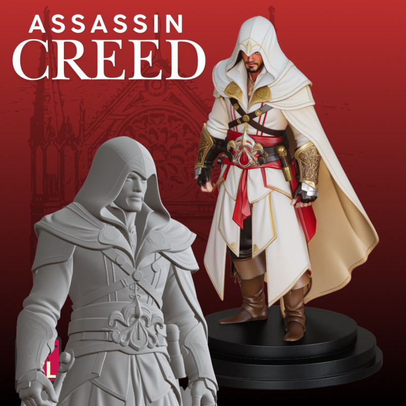 Assassins Creed ispirato Action Figure STL da collezione Modello di stampa 3D .c4d .max .obj .3ds .fbx .stl .blend