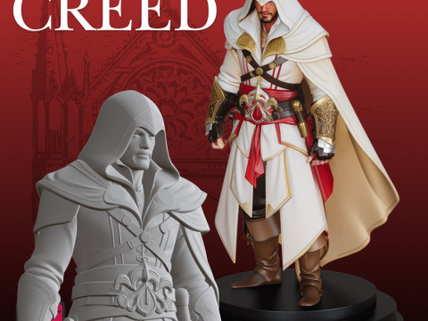 Assassins Creed Inspired Action Figure STL Collectible 3D Baskı Modeli