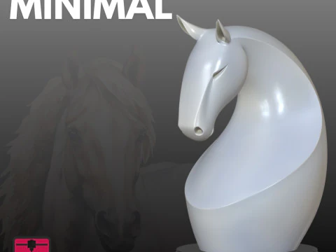 말 머리 STL 현대 미니멀리스트 조각 3D 프린트 모델