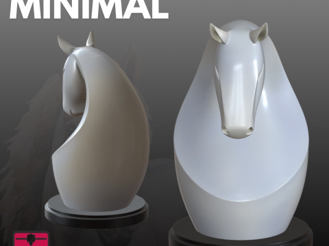 Horse Head STL Modern Minimalist Sculpture 3D Baskı Modeli