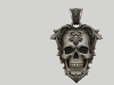Skull Pendant STL Detailed Decorative 3D Druckmodell