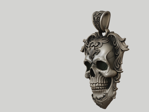 Skull Pendant STL Detailed Decorative 3D Druckmodell