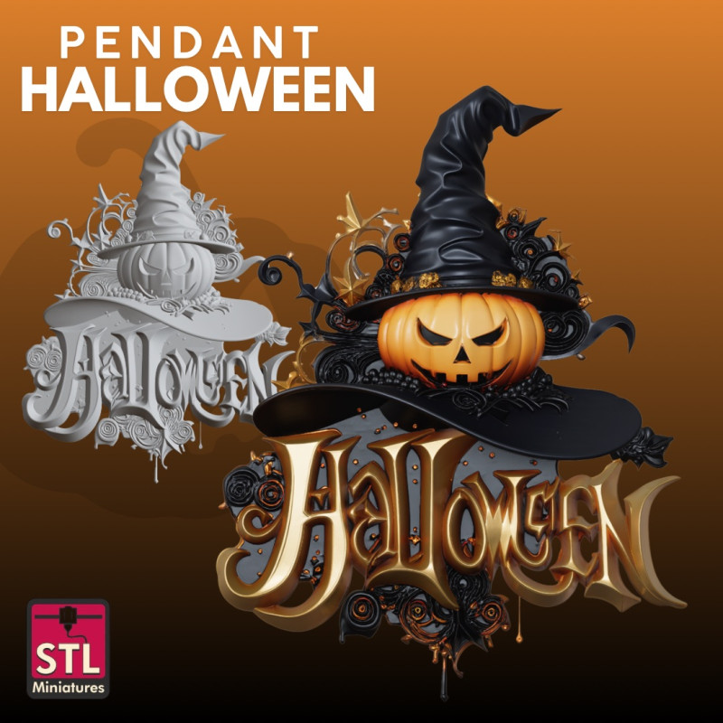 Halloween Medallion STL Decorative Modello di stampa 3D .c4d .max .obj .3ds .fbx .stl .blend