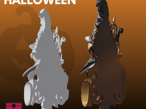 Halloween Medallion STL Decorative Modello di stampa 3D