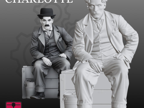 Charlie Chaplin STL Iconic Cinematic 3D प्रिंट मॉडल