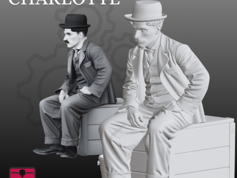 Charlie Chaplin STL Iconic Cinematic 3D प्रिंट मॉडल