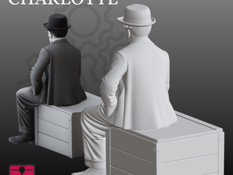 Charlie Chaplin STL Iconic Cinematic 3D प्रिंट मॉडल
