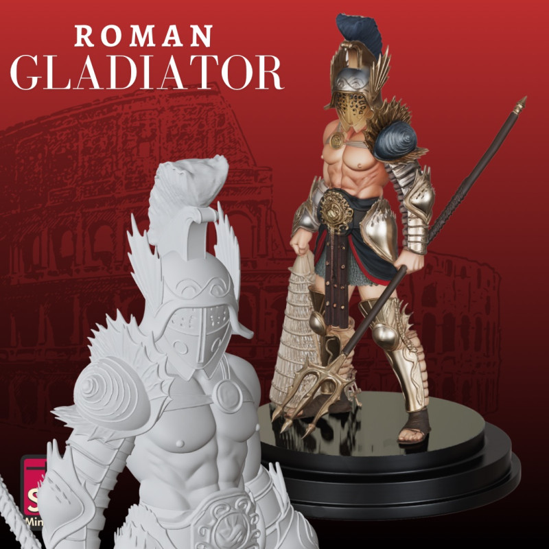 Roman Gladiator STL Detailed Collectible Modello di stampa 3D .c4d .max .obj .3ds .fbx .stl .blend 