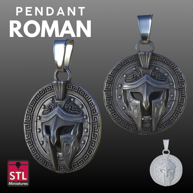 Roman Helmet Medallion STL Decorative Modello di stampa 3D .c4d .max .obj .3ds .fbx .stl .blend 