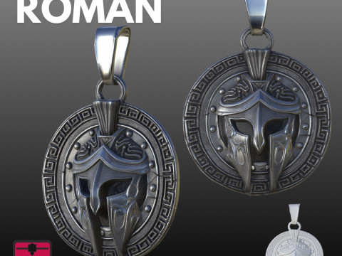 Roman Helmet Medallion STL Decorative 3D Принт Модель