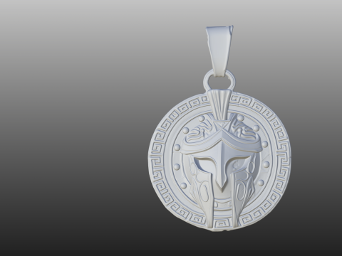 Roman Helmet Medallion STL Decorative Modello di stampa 3D
