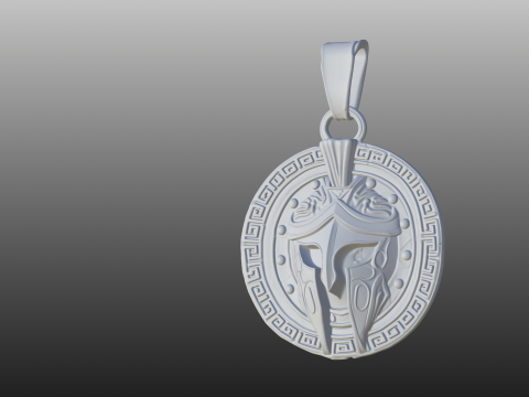 Roman Helmet Medallion STL Decorative Modello di stampa 3D