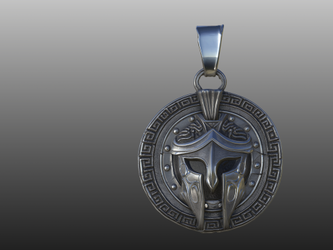 Roman Helmet Medallion STL Decorative Modello di stampa 3D