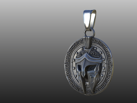 Roman Helmet Medallion STL Decorative Modello di stampa 3D
