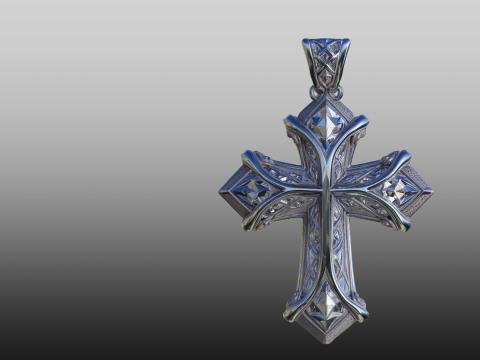 Decorative Cross Pendant STL Elegant 3D Принт Модель