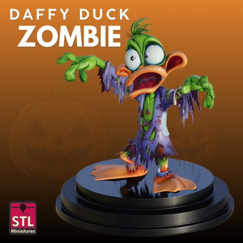 Duck Zombie STL Halloween Collectible Modello di stampa 3D .c4d .max .obj .3ds .fbx .stl .blend 