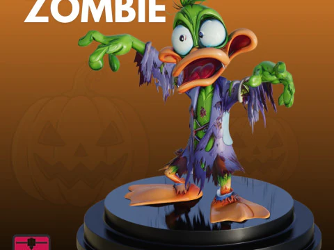 Pato Zumbi STL Halloween colecion&aacute;vel Modelo de Impressão 3D