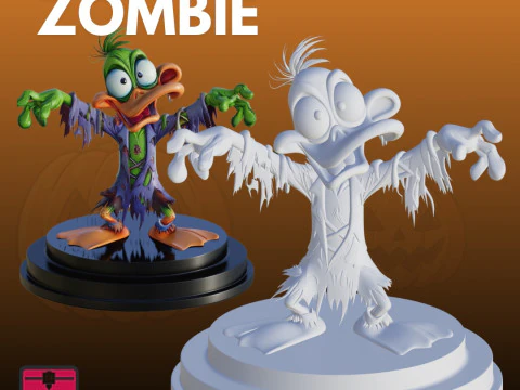 Duck Zombie STL Halloween Collectible 3D Print Model