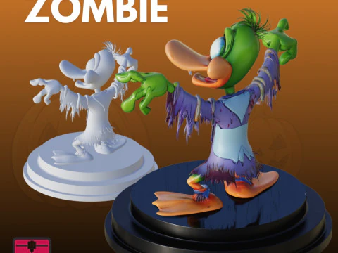 Duck Zombie STL Halloween Collectible 3D Print Model