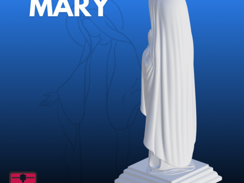 Virgin Mary Cartoon STL Modern Religious Sculpture 3Dプリントモデル