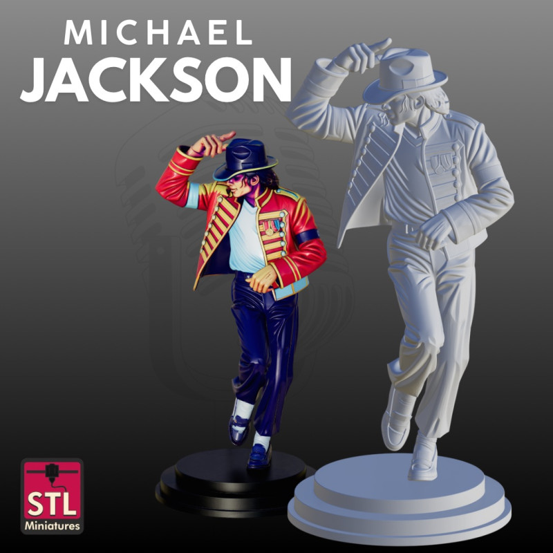 Michael Jackson posa iconica STL tributo da collezione Modello di stampa 3D .c4d .max .obj .3ds .fbx .stl .blend