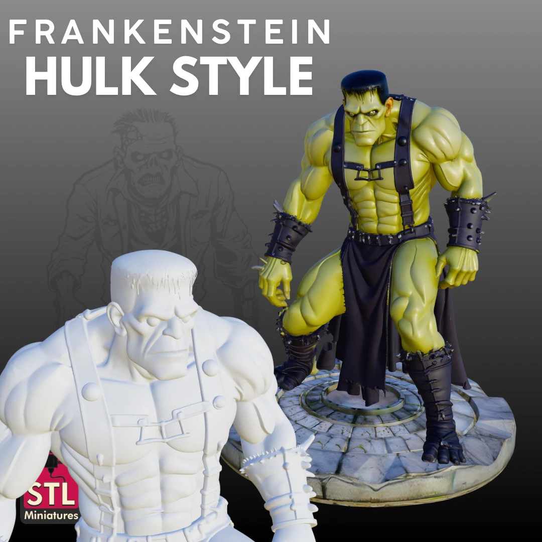 Frankenstein Hulk Style STL Halloween Collectible 3D Print Model .c4d .max .obj .3ds .fbx .stl .blend