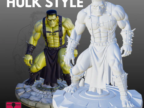 Frankenstein Hulk Style STL Halloween Collectible 3D Print Model