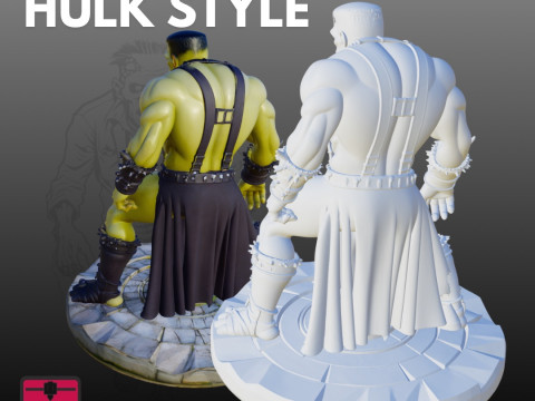 Frankenstein Hulk Style STL Halloween Collectible Model Cetak 3D