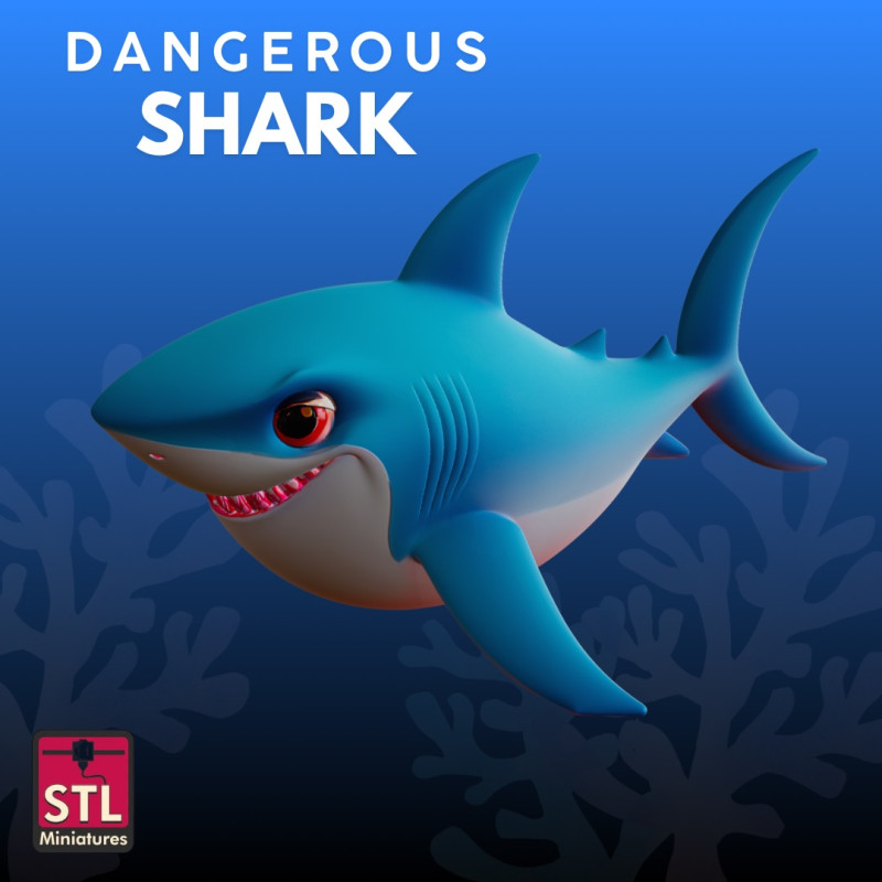 Funny Shark STL Cartoon Collectible 3D 프린트 모델 .c4d .max .obj .3ds .fbx .stl .blend