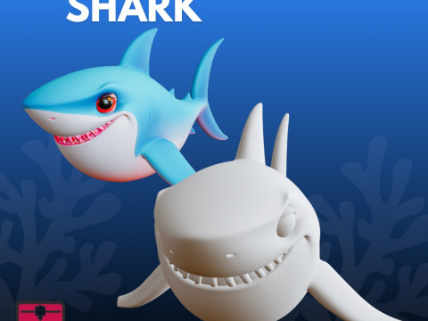 Funny Shark STL Cartoon Collectible 3D 프린트 모델