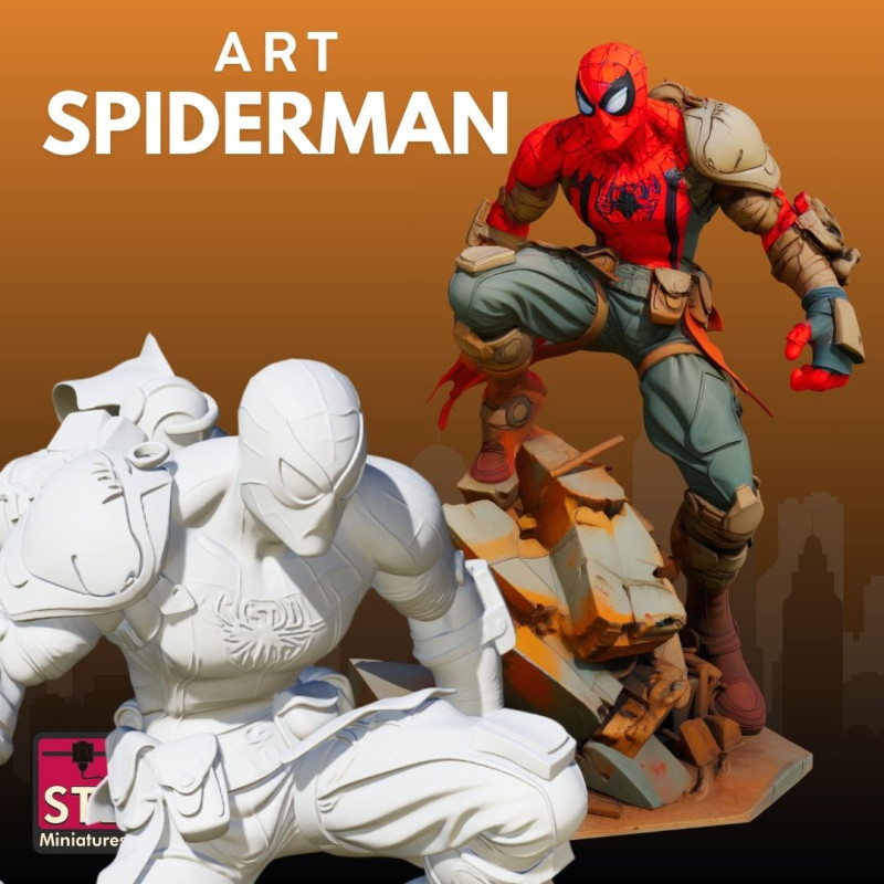 Spiderman Camo Suit STL Artistic Collectible 3D Принт Модель .c4d .max .obj .3ds .fbx .stl .blend