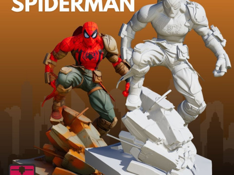 Spiderman Camo Suit STL Artistic Collectible 3D Принт Модель