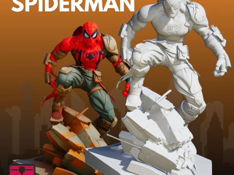 Spiderman Camo Suit STL Artistic Collectible 3D Print Model