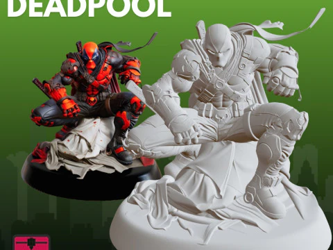 Deadpool STL Artistic Action Collectible 3D Print Model