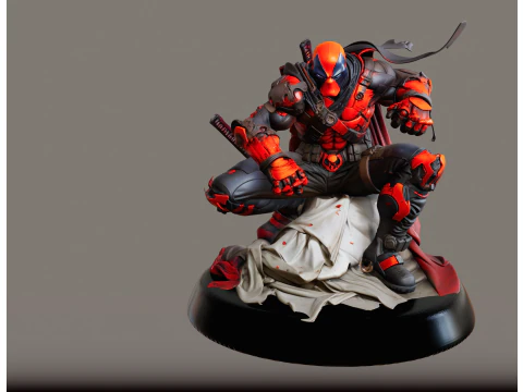 Deadpool STL Artistic Action Collectible 3D Print Model