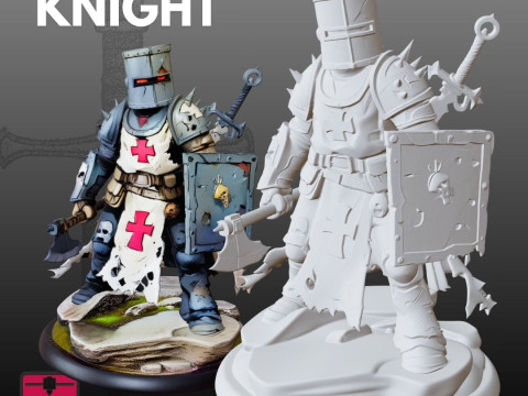 Crusader Knight STL estilo desenho animado colecionável Modelo de Impressão 3D