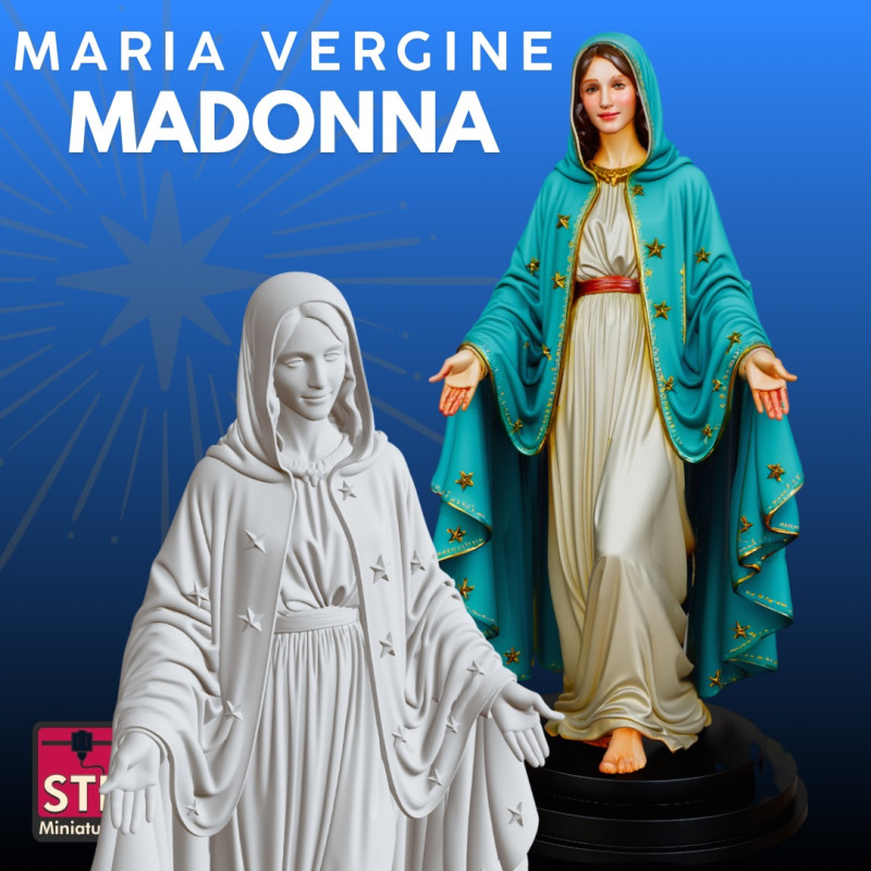 Virgin Mary Open Arms STL Devotional Model do druku 3D .c4d .max .obj .3ds .fbx .stl .blend