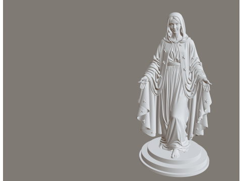 Virgin Mary Open Arms STL Devotional Model do druku 3D