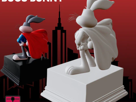 Super Bunny STL Cartoon Hero 3D Print Model