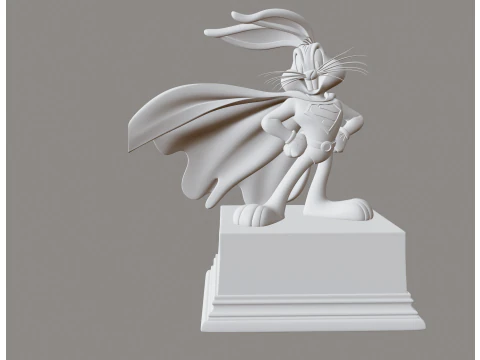 Super Bunny STL Cartoon Hero 3D Print Model