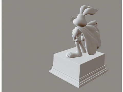 Super Bunny STL Cartoon Hero 3D Print Model