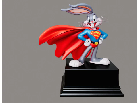 Super Bunny STL Cartoon Hero 3D Print Model