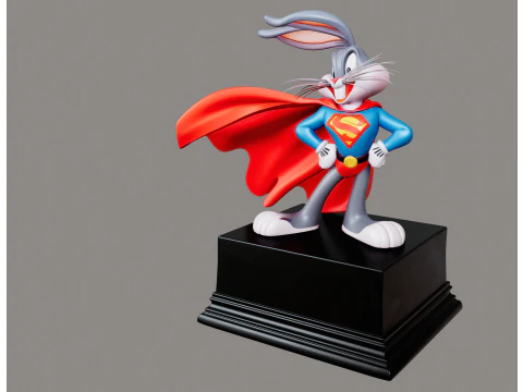 Super Bunny STL Cartoon Hero 3D Print Model