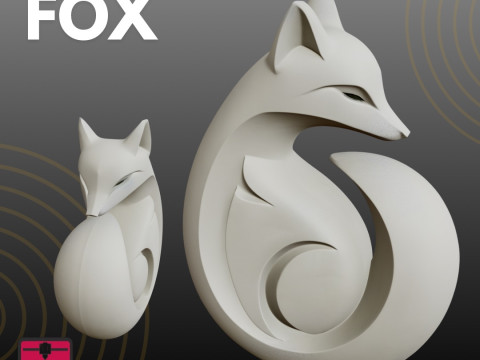 Modern Fox STL Minimalist Artistic 3D printmodel