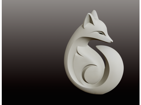 Modern Fox STL Minimalist Artistic Modelo de impresión 3D
