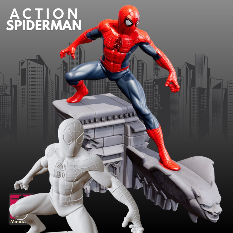 स्पाइडर हीरो एसटीएल डायनेमिक 3D प्रिंट मॉडल .c4d .max .obj .3ds .fbx .stl .blend