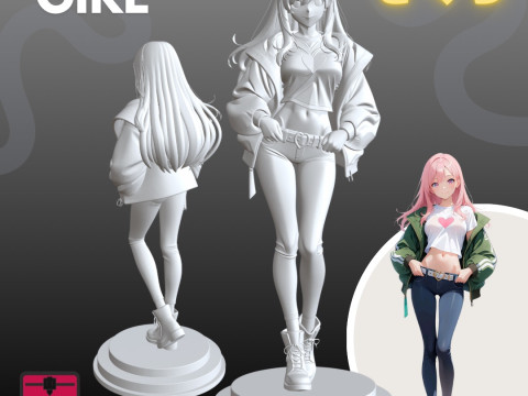 Manga Girls Collection STL Japanese Comic Style s 1 Modèles 3D en vedette