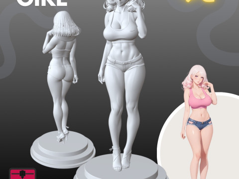 Manga Girls Collection STL Japanese Comic Style s 2 Modèles 3D en vedette